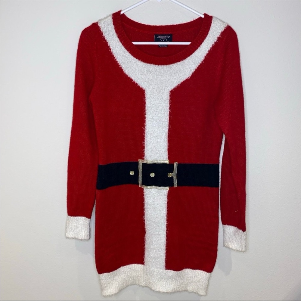 Hooked Up Mrs. Claus Sweater Dress Red Size Small